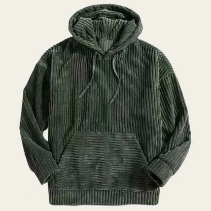 Blouson homme en velours côtelé à capuche