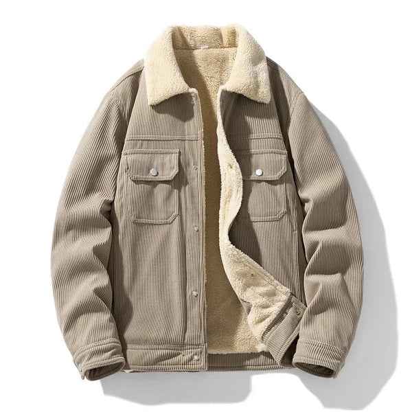Blouson d'hiver homme en velours côtelé matelassé