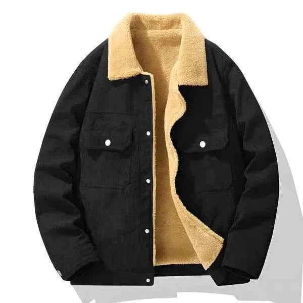 Blouson d'hiver homme en velours côtelé matelassé