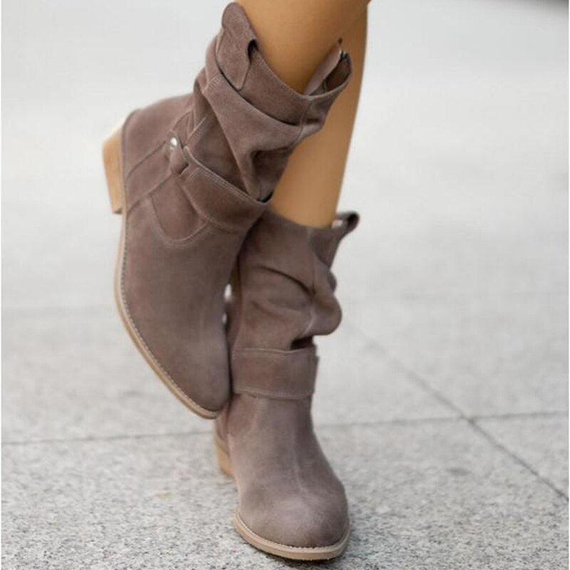 Élégantes bottines à talon bas
