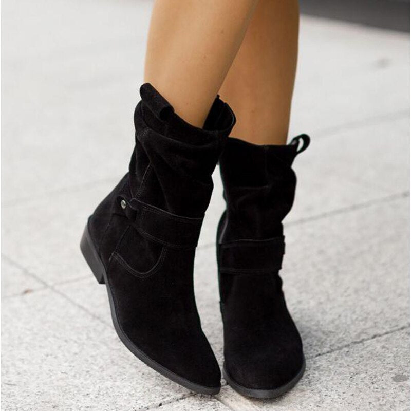 Élégantes bottines à talon bas