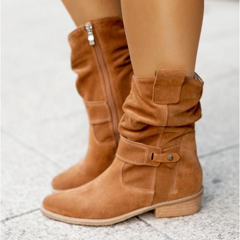 Élégantes bottines à talon bas