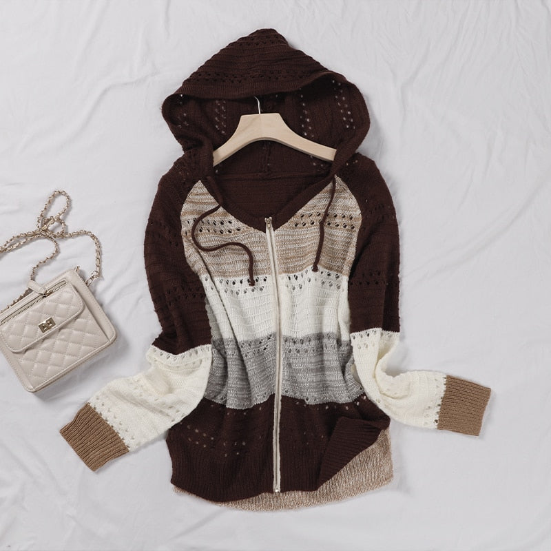 Kuschel-Strickcardigan mit Kapuze Warm - IdealeKleiden