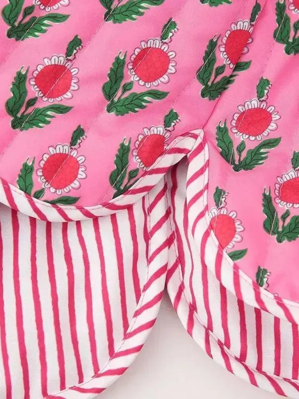 Doudoune femme à motif floral été