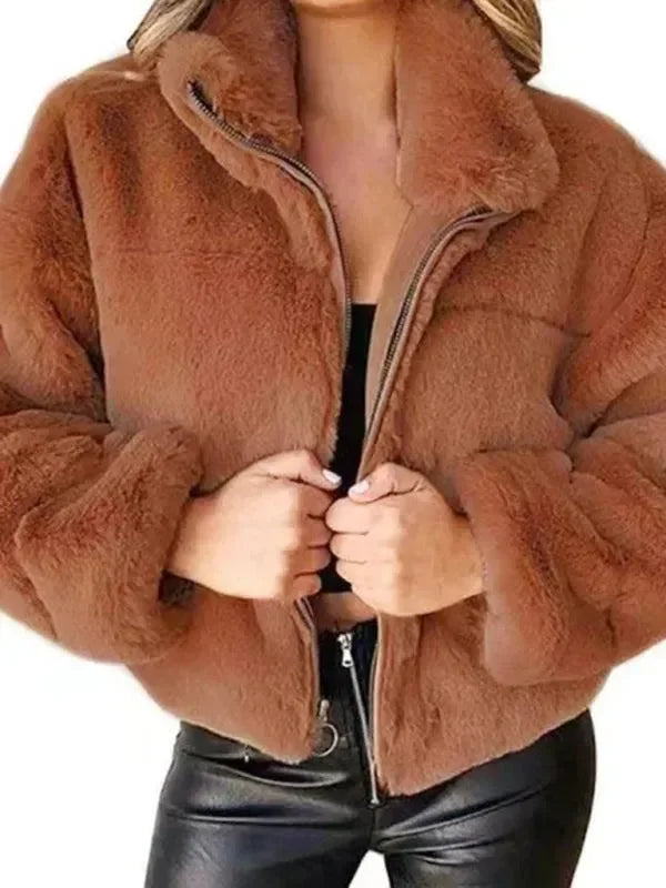 Veste polaire courte confortable pour femme