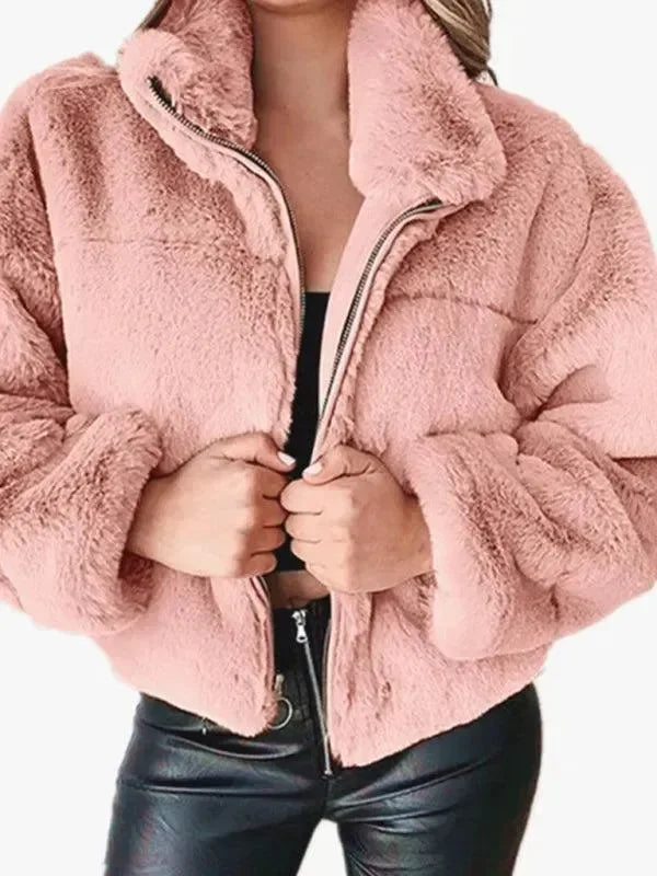 Veste polaire courte confortable pour femme
