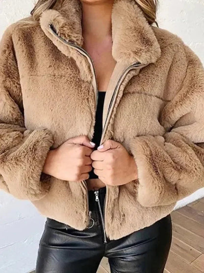 Veste polaire courte confortable pour femme
