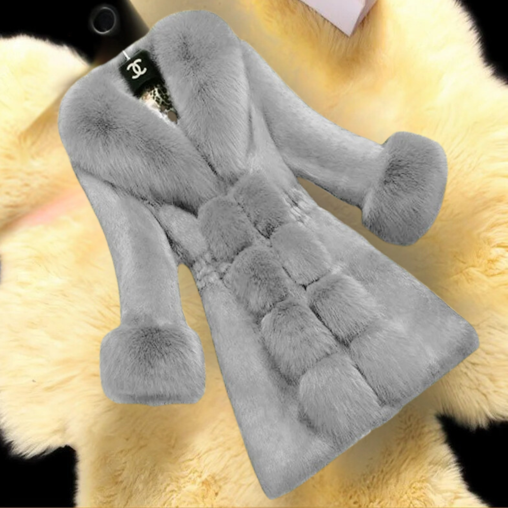 Manteau d'hiver femme aspect fourrure élégant
