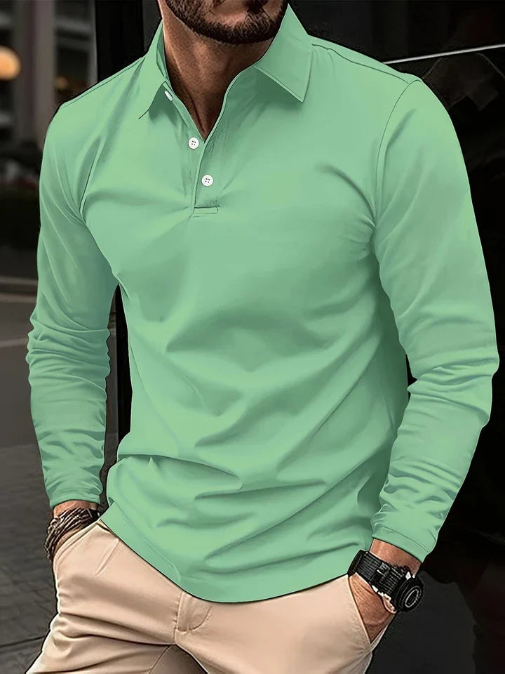 Polo à manches longues moderne pour homme