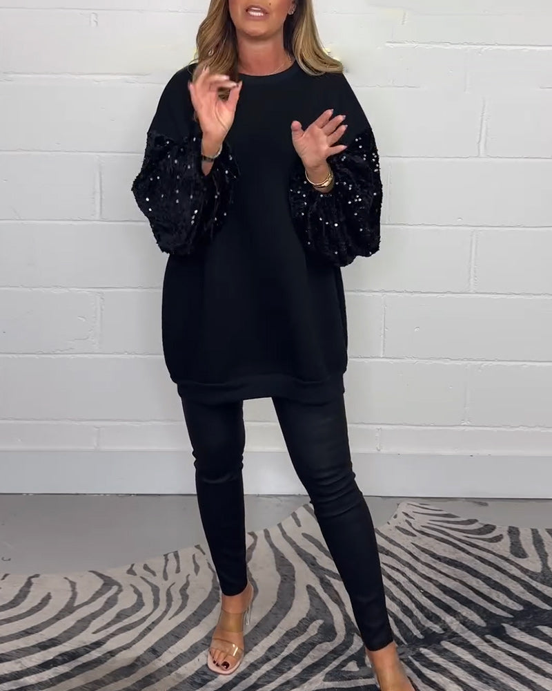 Veste de survêtement confortable, pull col rond pour femme