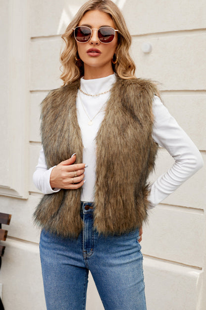 Gilet élégant en fausse fourrure Doux et intemporel