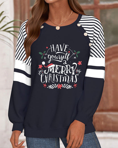 T-shirt de Noël à col rond imprimé