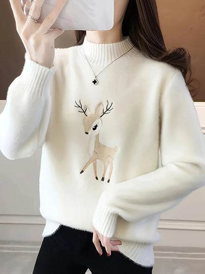 Pull en coton à col roulé doux