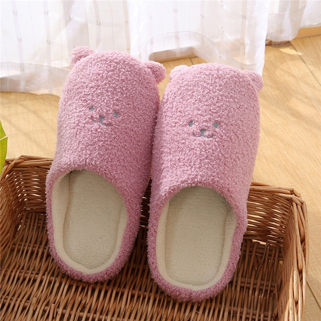 Chaussons en peluche douce en forme d'animaux