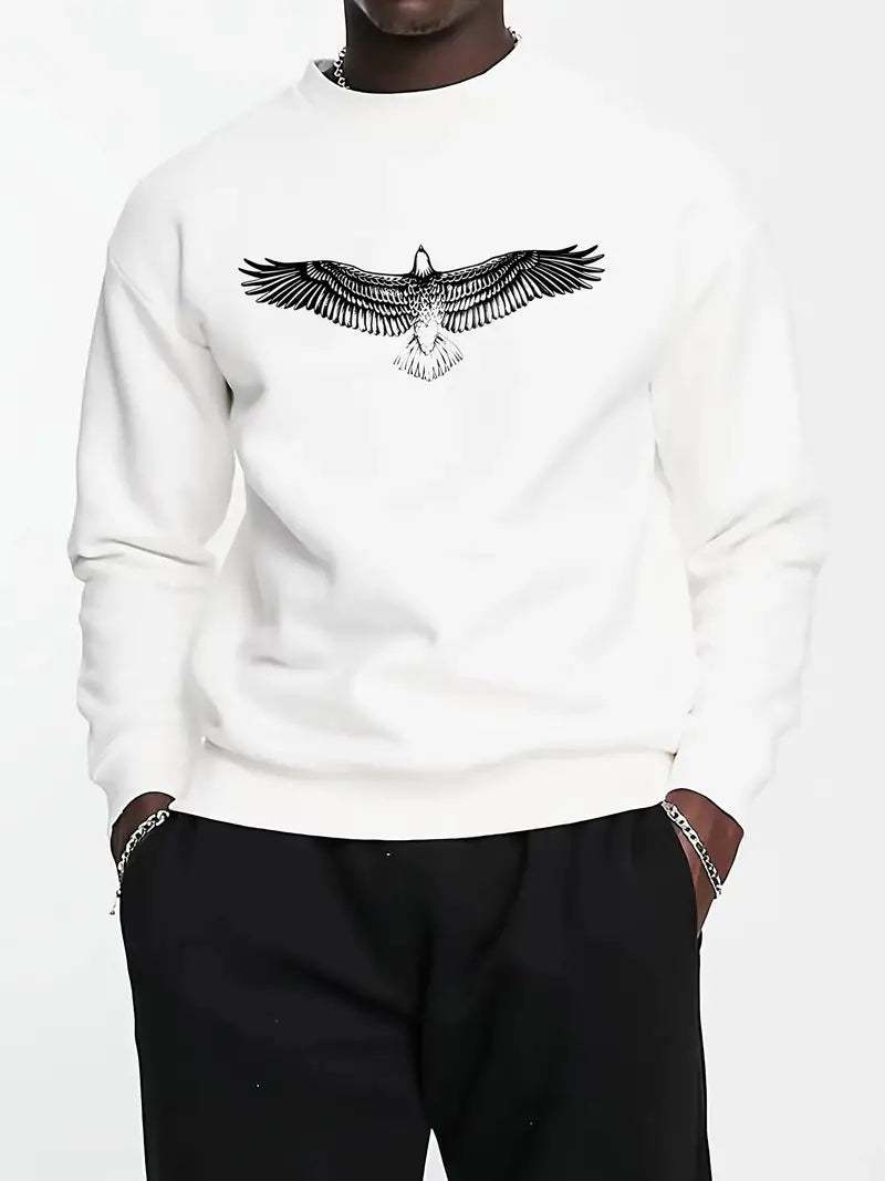 T-shirt col rond homme imprimé aigle grossier