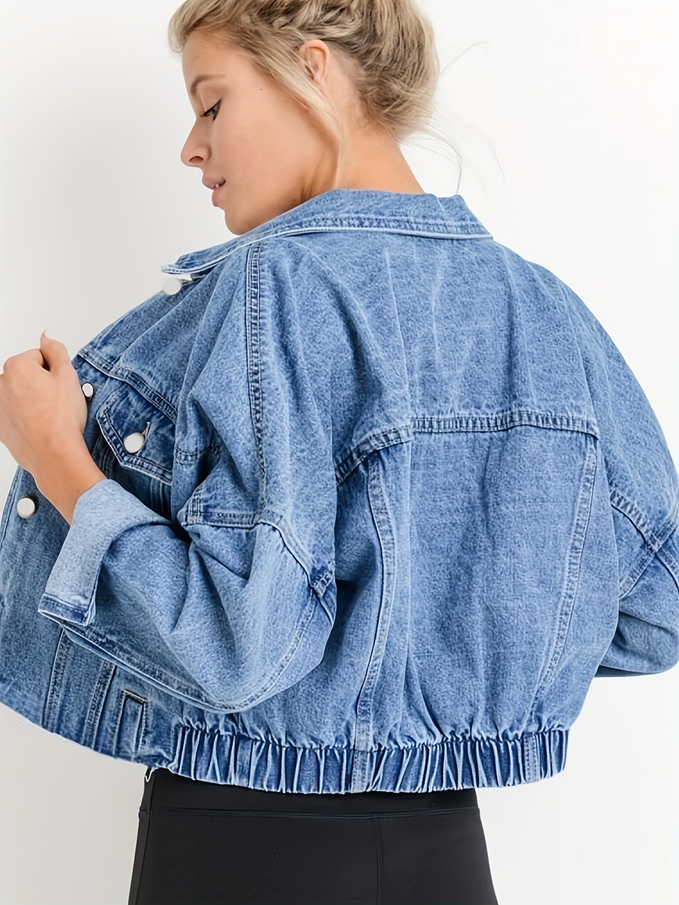 Herbst Jeansjacke Reverskragen Trendy - IdealeKleiden