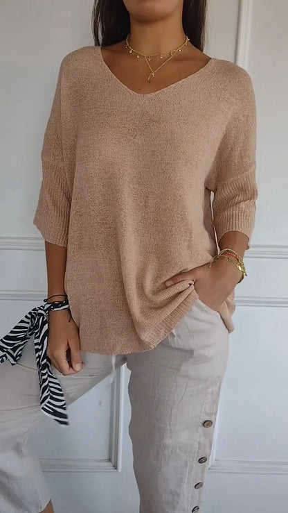 Débardeur Femme Tricot Col V Confortable Élégant