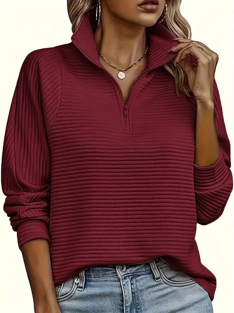 Vêtements modernes pour femmes | Pull doux avec fermeture éclair