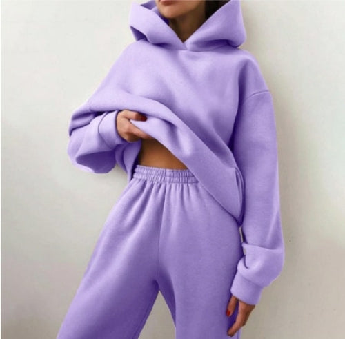 Ensemble pull à capuche chaud d'hiver