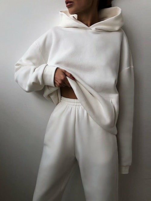 Ensemble pull à capuche chaud d'hiver