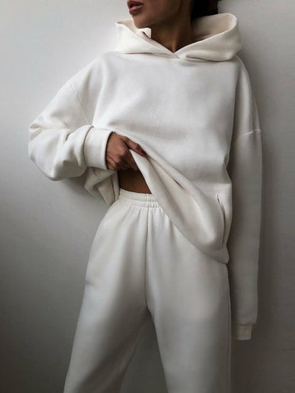 Ensemble pull à capuche chaud d'hiver