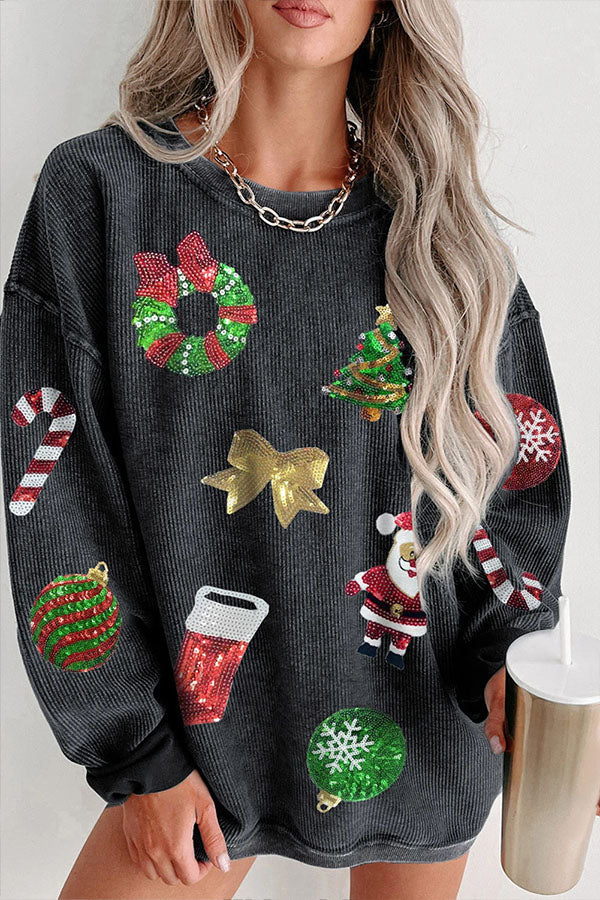 Pull de Noël à paillettes scintillantes