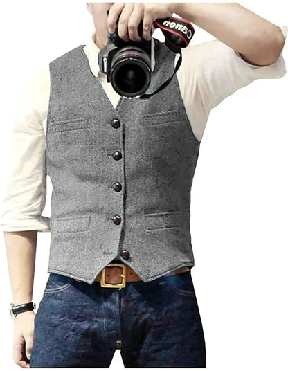 Gilet de costume homme col V coupe moderne ajustée