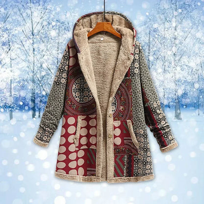 Veste polaire femme Manteau long à capuche Coupe décontractée