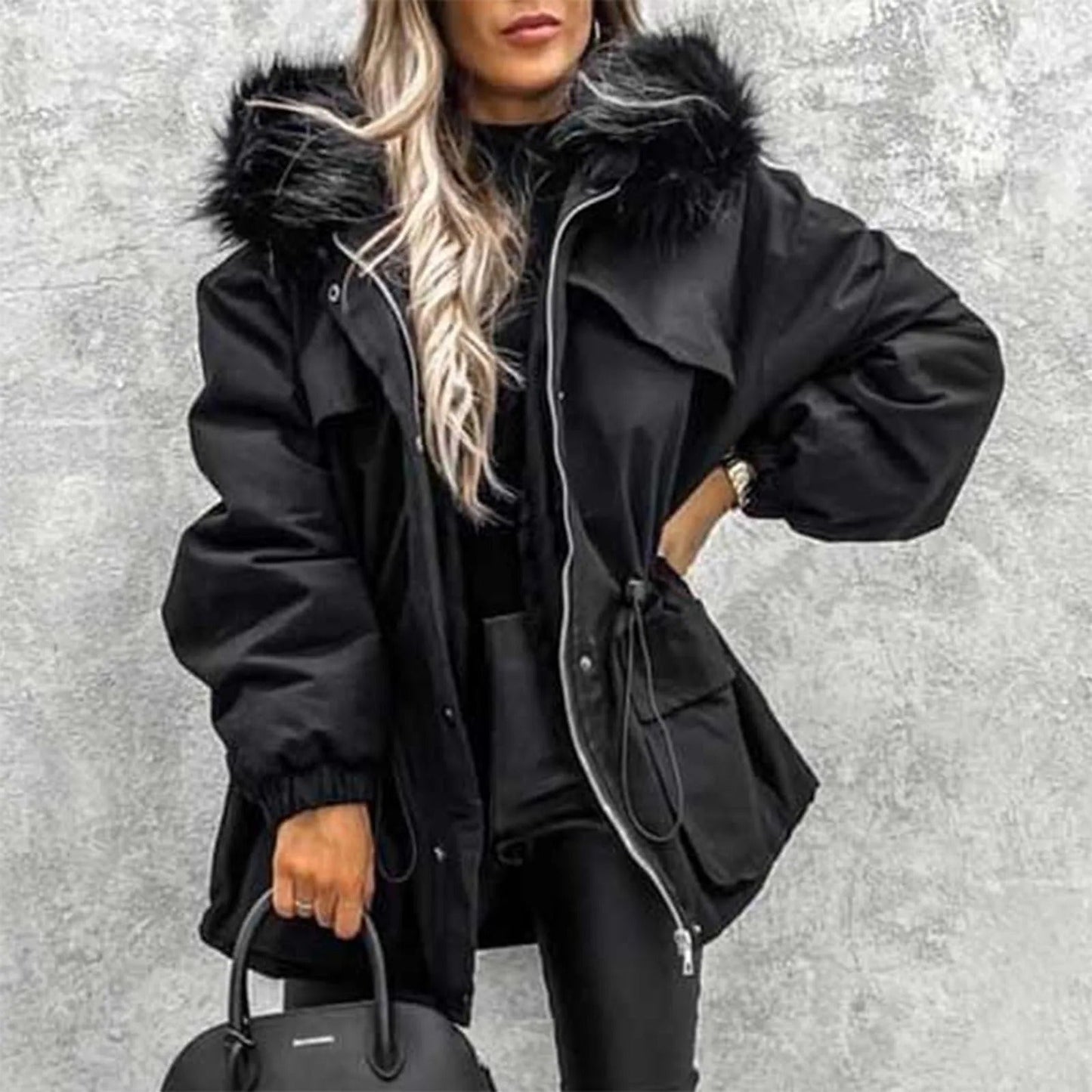 Manteau d'hiver doublé chaud pour femme