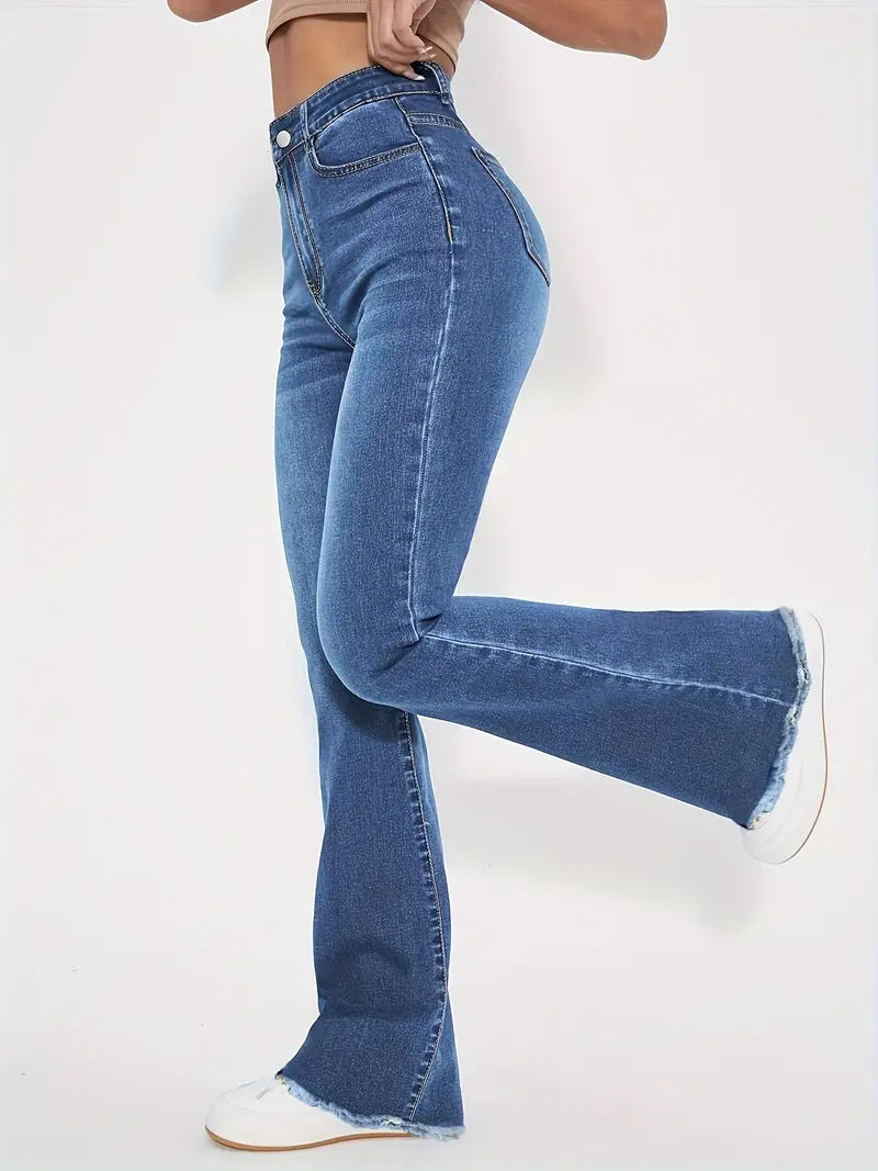 Stilvolle Skinny Jeans mit Rohsaum - IdealeKleiden