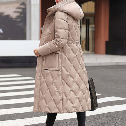 Veste d'hiver matelassée pour femme, chaude, à capuche
