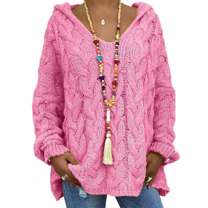 Sweat à capuche élégant pour femme avec col en V