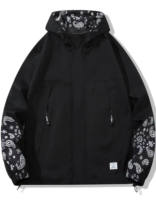 Lässige Herrenjacke Armelpatch Design - IdealeKleiden
