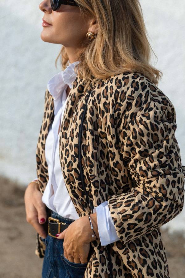 Stylische Leopardenjacke Damen - IdealeKleiden