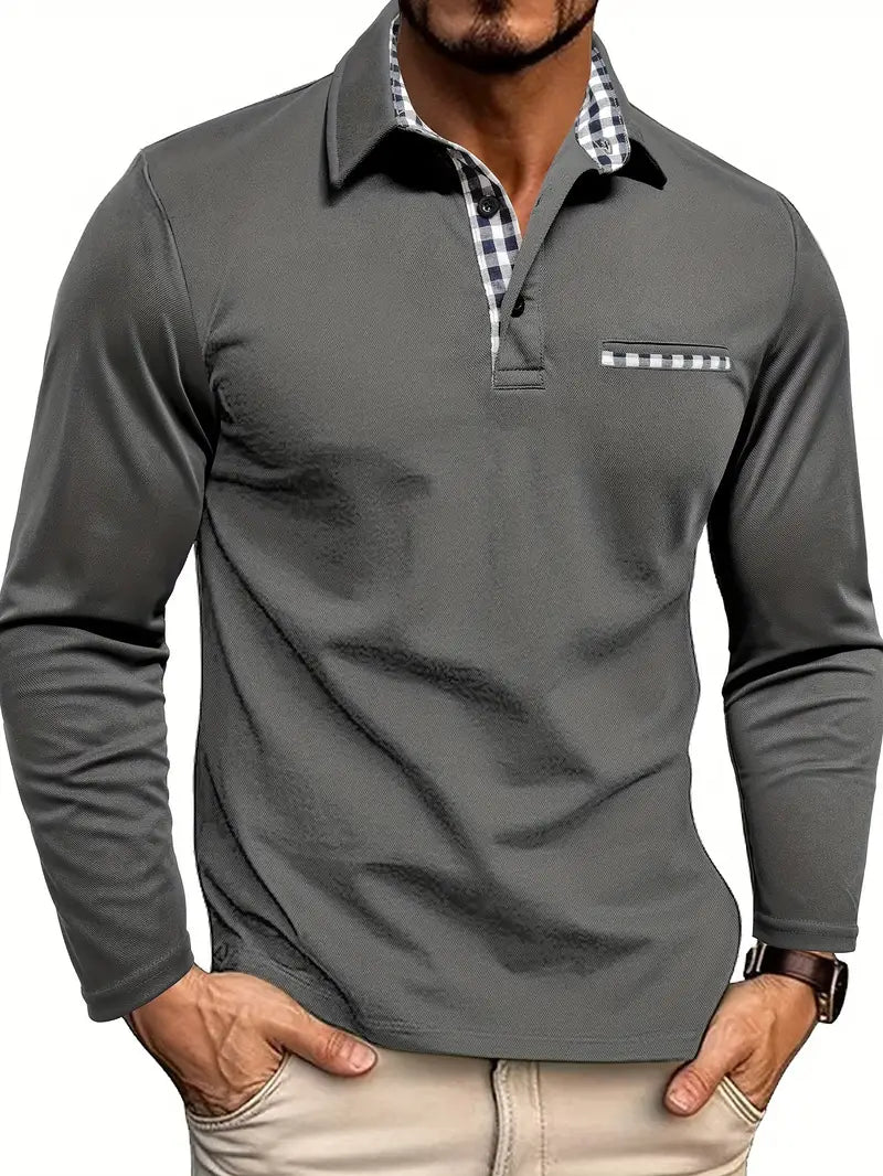 Herren Poloshirt Langarm Komfortable Qualität - IdealeKleiden