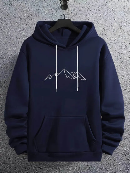 Herren Kapuzenpullover Berg Motiv Trendy - IdealeKleiden