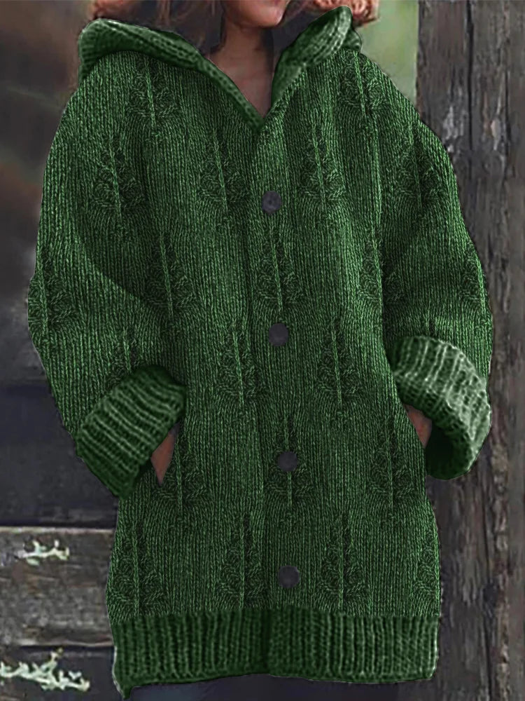 Kuschelige Strickjacke mit Kapuze Damen - IdealeKleiden