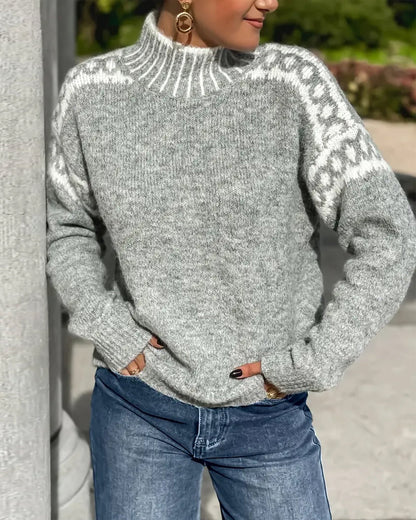 Chemisier tendance col montant motif