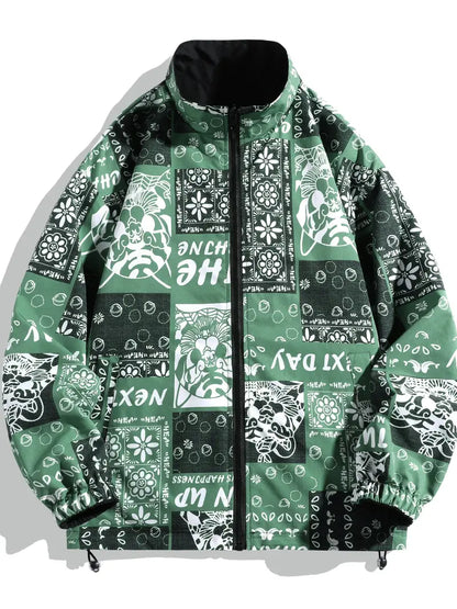 Herren Wendejacke Modern Grafik Design - IdealeKleiden