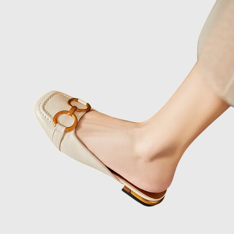 Damen Slip-On Sandalen Schnalle Modern - IdealeKleiden
