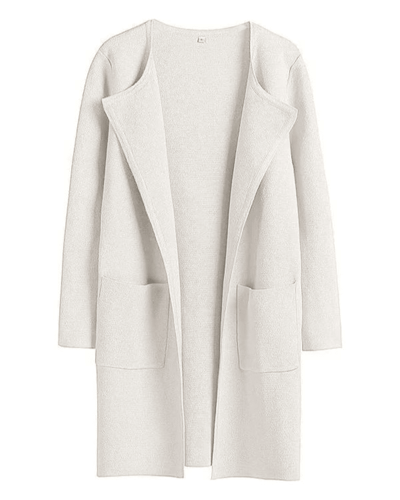 Élégant manteau classique à revers pour femme