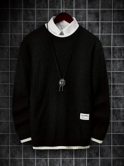 Pull tricoté thermique chaud pour hommes