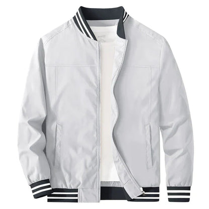 Veste légère avec fermeture éclair et style bicolore