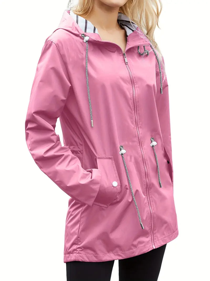 Robe d'automne chaude | Sweat à capuche imperméable pour femme jusqu'aux genoux