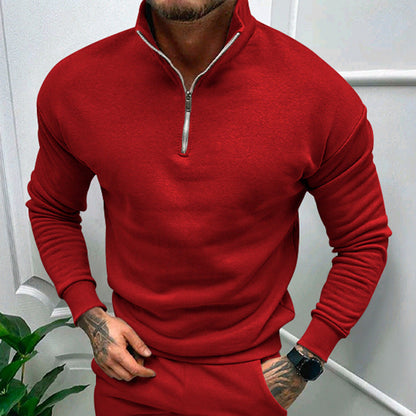 Pulls élégants pour homme, col montant, demi-zip