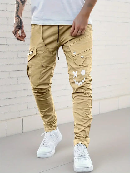 Pantalon cargo décontracté poches zippées style loisir