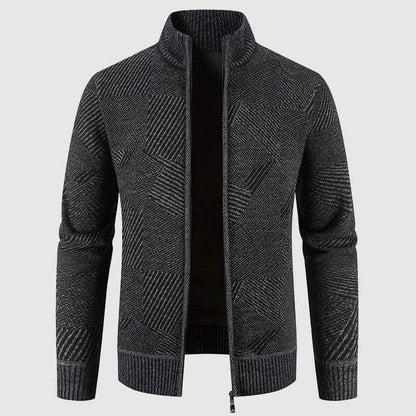 Cardigan veste élégante pour homme motif géométrique