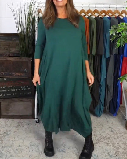 Robe d'été unie élégante