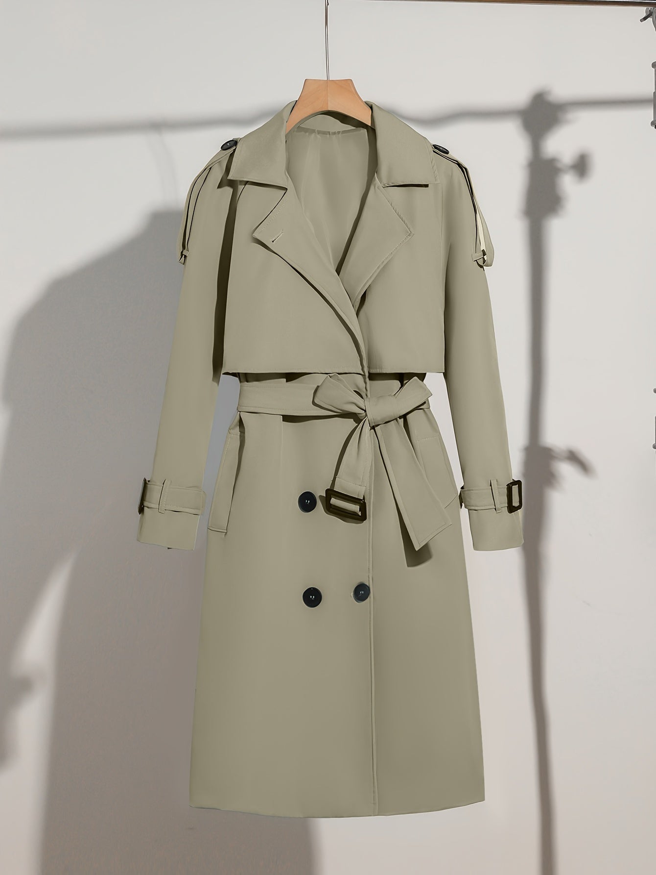 Manteau élégant pour femme, design avec ceinture, grande taille, décontracté