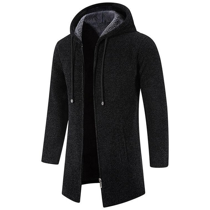 Veste en laine chaude à capuche pour homme